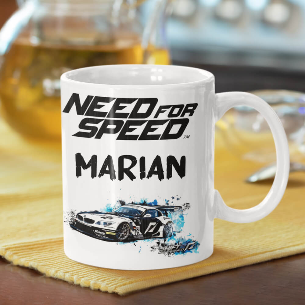 Set Cadou Personalizat Need For Speed – Tricou, Cana, Perna, Mousepad si Puzzle - Cadomy.ro