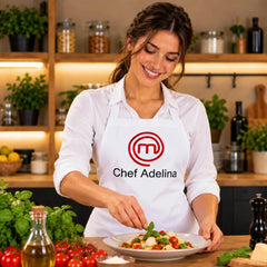 Șorț personalizat MasterChef cu nume și inscripție Chef