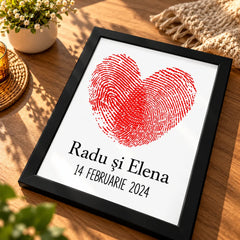 Tablou romantic cu numele cuplului și data aniversării