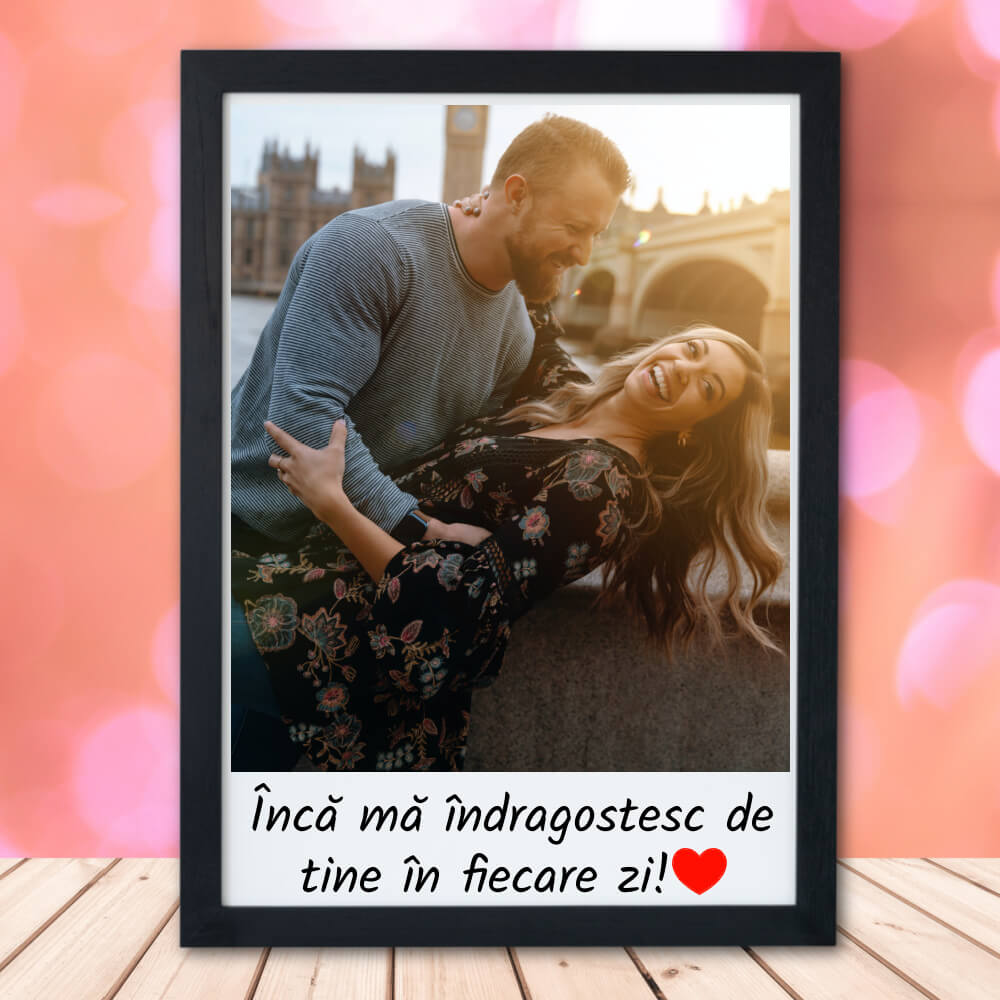 Set cadou personalizat pentru iubit/iubita - Ursulet personalizat + Tablou + Puzzle - Cadomy.ro