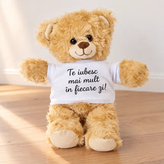 Ursuleț de pluș cu mesaj personalizat, cadou pentru persoana iubită